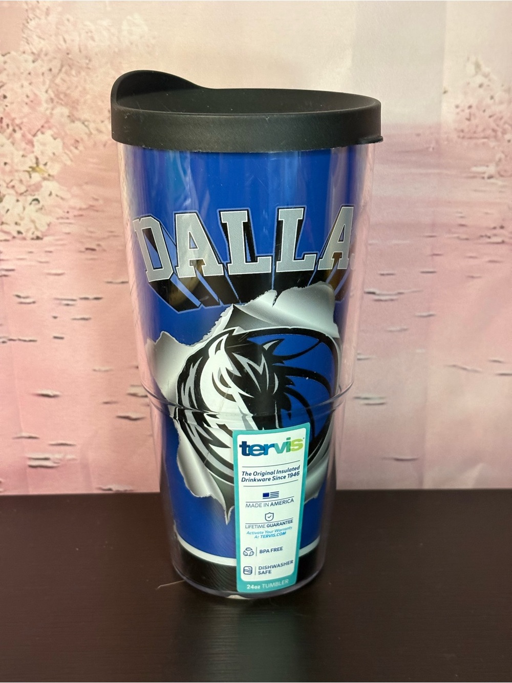 Dallas Mavericks Tervis 24 oz NBA insulated mug tumbler with lid. New.